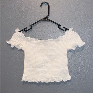 White Off-Shoulder crop top